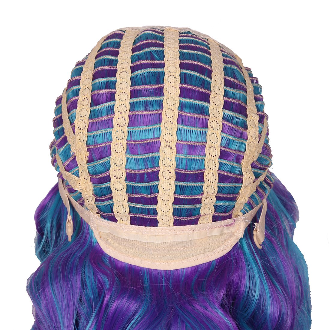 ColorGround Long Curly Cosplay Wig with 2 Ponytails(Blue/Purple) - Image 7