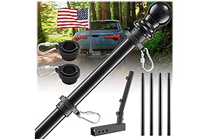 Heavy Duty 5FT Flag Pole Kit with Trailer Hitch Flagpole Holder