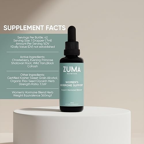 Miniatura 6 de Zuma Nutrition Tónico para mujer, líquido de hierbas veganas con nutrientes a base de plantas para el bienestar diario de las mujeres, tintura