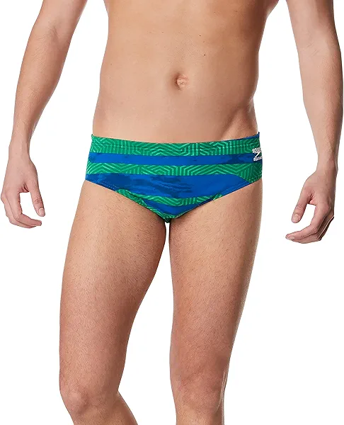 Speedo Men's Swimsuit Brief Endurance+ Printed Team Colors
