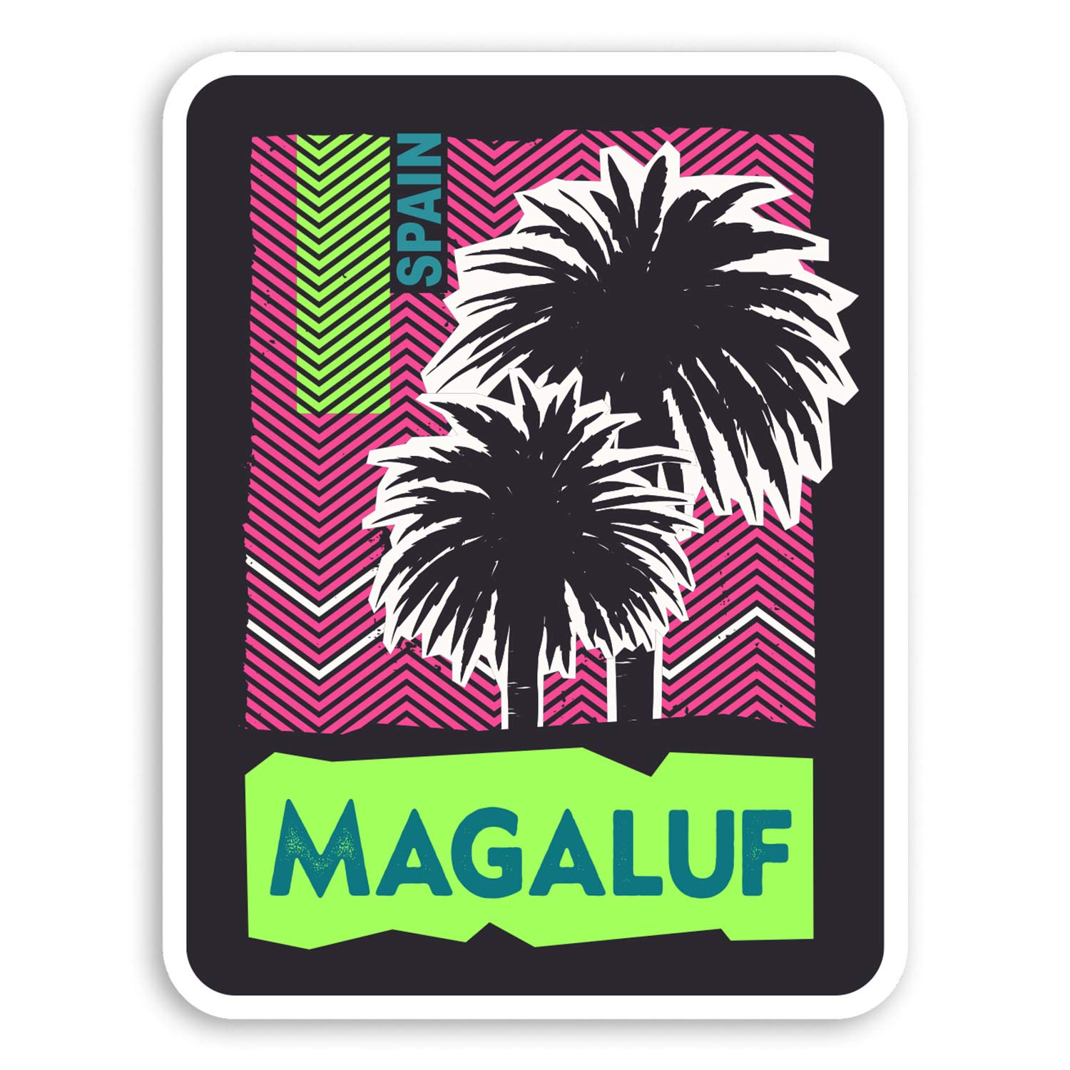 Destination Vinyl Ltd Multi 2 X 10Cm Magaluf Spain Vinyl Stickers - Travel Holiday Sticker Luggage #20535 (10Cm Tall)