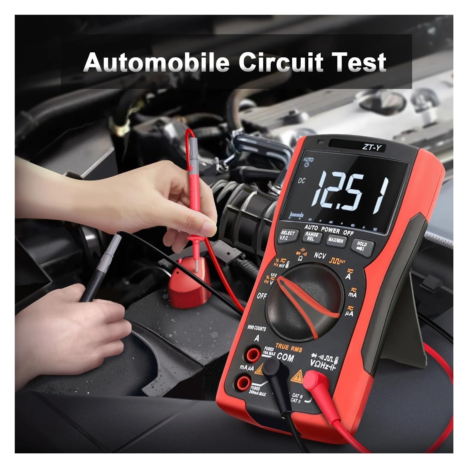 Profesjonalny Multimetr Cyfrowy Wyświetlacz True-RMS Tester Analogowy Woltomierz Prądu Temperatura Kondensatora VFC NCV Hz Miernik Szybko Dokładnie Łatwy Odczyt(Y - Upgraded version)