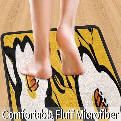 Miniatura 5 de Tapete de cocina con patrón de flores abstractas de dibujos animados 2 piezas tapetes acolchados antifatiga para suelo de cocina de 47 x 17