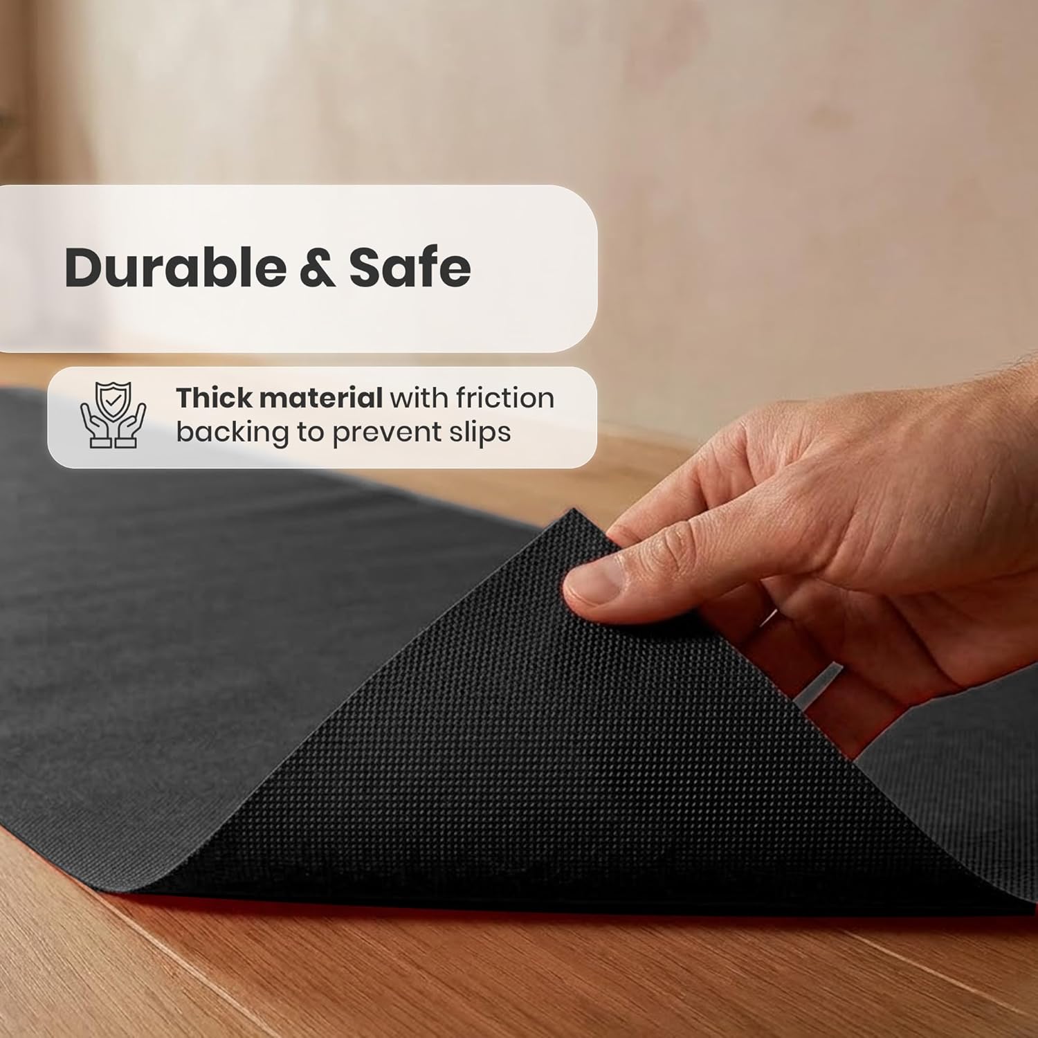 LEMONSODA Black Carpet Floor Runner | 2.6x30 Feet Thick 100 GSM Fabric | Pre Attached Double Sided Tape Non Slip Indoor Runner Polypropylene Material | Lightweight Durable for Weddings Parties Events