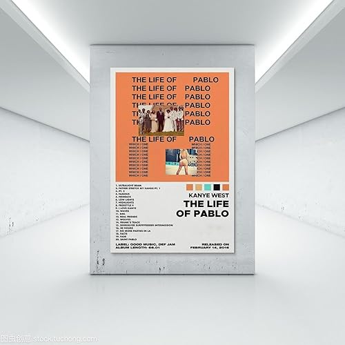 Miniatura 7 de Póster de Kanye de West The Life Of Pablo, póster de la portada del álbum, póster de música country pop cantante para habitación, estética, retro,