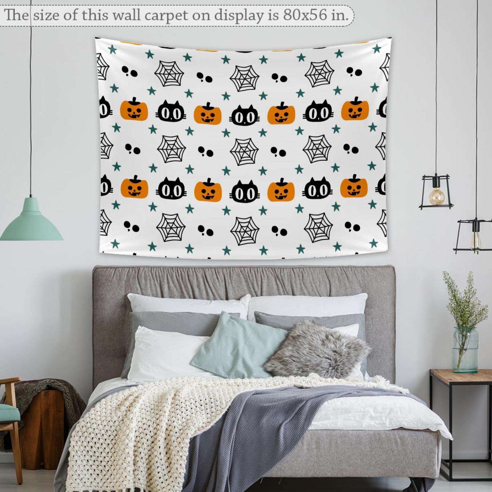 A.Monamour Tapiz De Pared Calabaza Espantapájaros Miedo Noche De Halloween Decoración Navideña Tela Colgante De Pared Tapices Pared Mandala Etnicos Psicodélico Bohemio Hippie