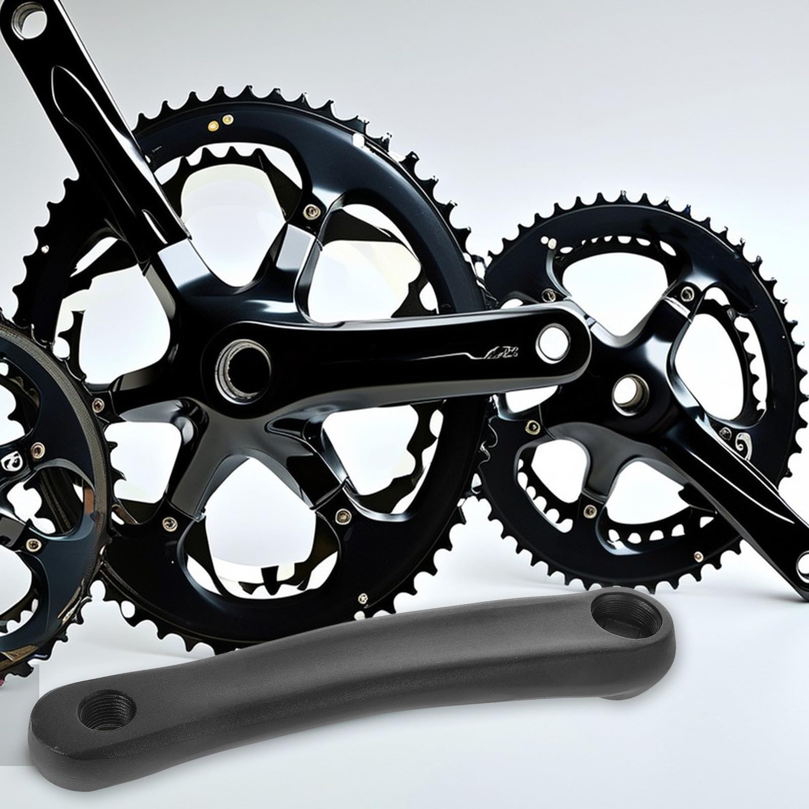 Braccio della Pedivella della Bici Elettrica 170mm 2 Pezzi Metallo Nero | Foro Quadrato Orizzontale, Montaggio Semplice e Compatibilità Versatile, per Bici da Strada e Cyclette