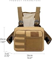 Vista 2 de Outdoor Water Resistant Chest rig Bag,Recon Kit Chest Bag Combat Pouch, Chest Rig Bag, Lightweight Chest Pack Chest rig Chest Pouch For Walking