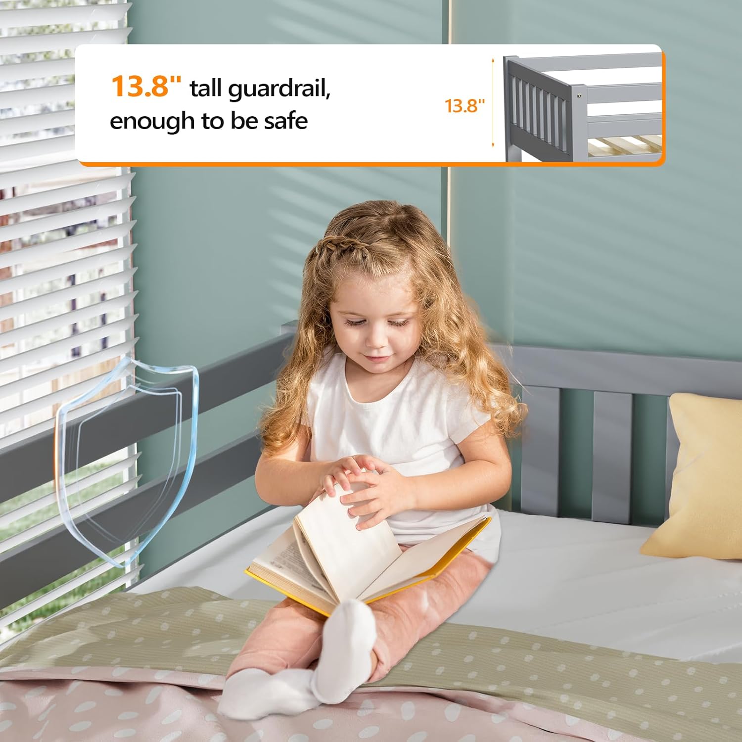 Image showing the ladder attached to the left and right sides of the bed