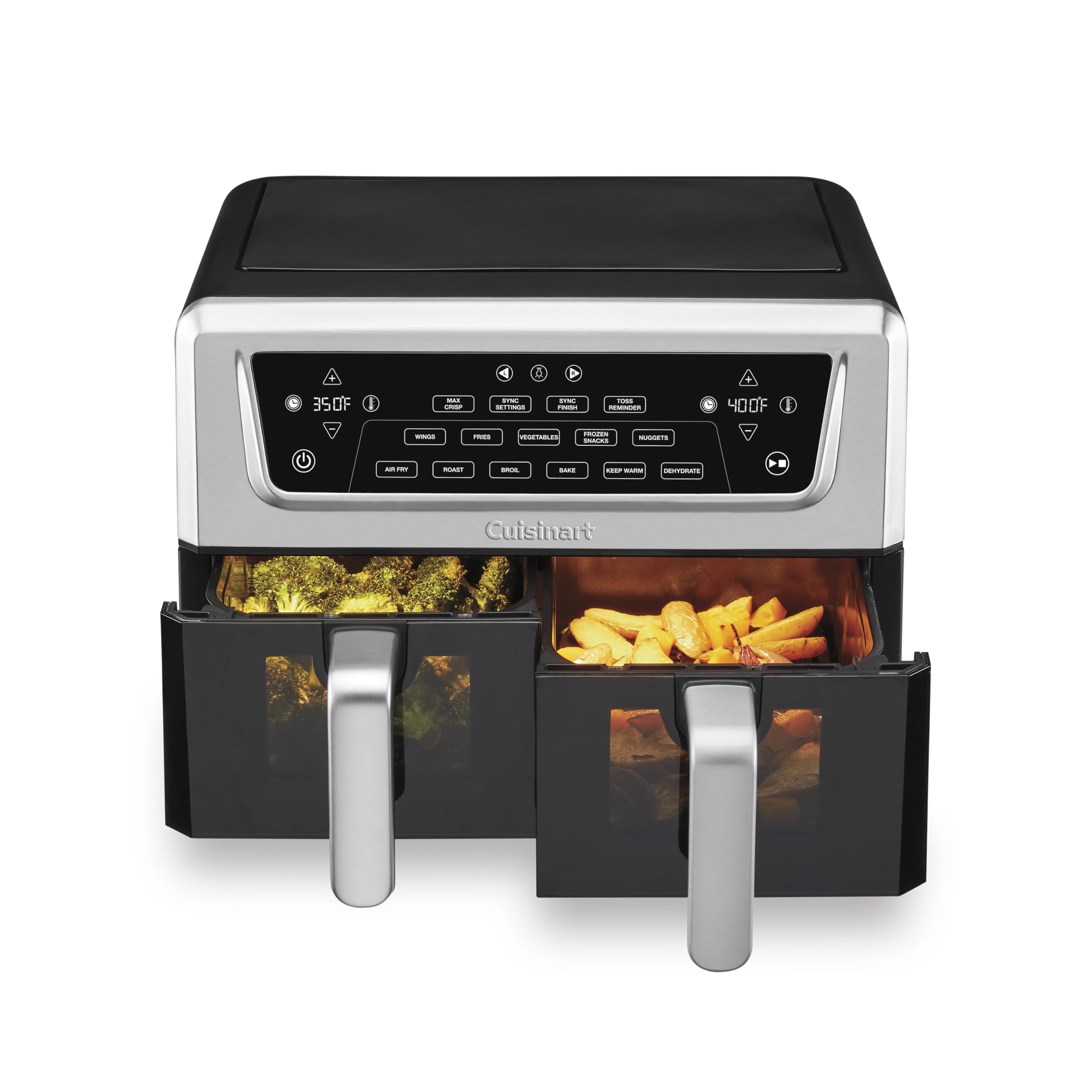 Cuisinart Dual Basket Air Fryer ADZ-112 in black and stainless