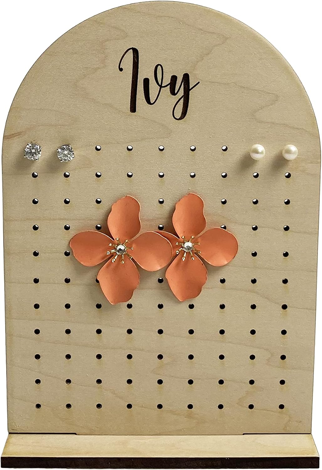 Earring Holder, Personalized Earring Display Stand (Script Font)