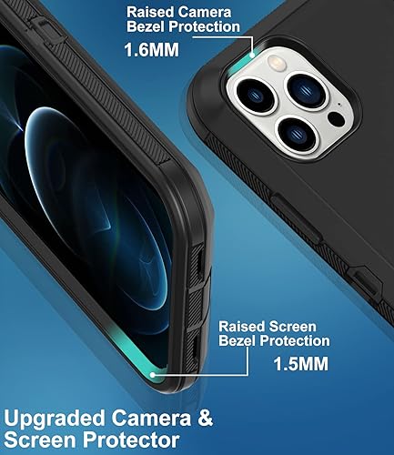 Miniatura 4 de Funda para iPhone 12 Pro Max, con protector de pantalla integrado, protección contra caídas, cuerpo completo, resistente a prueba de golpes, a