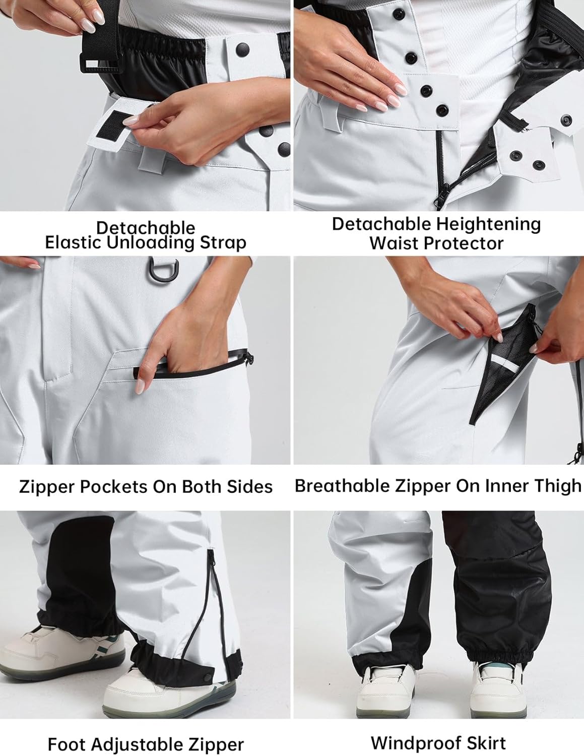 GSOU SNOW Men Snow Bibs Women Baggy Ski Pants Snowboard Overall Insulated Waterproof Windproof Warm Winter - Image 5