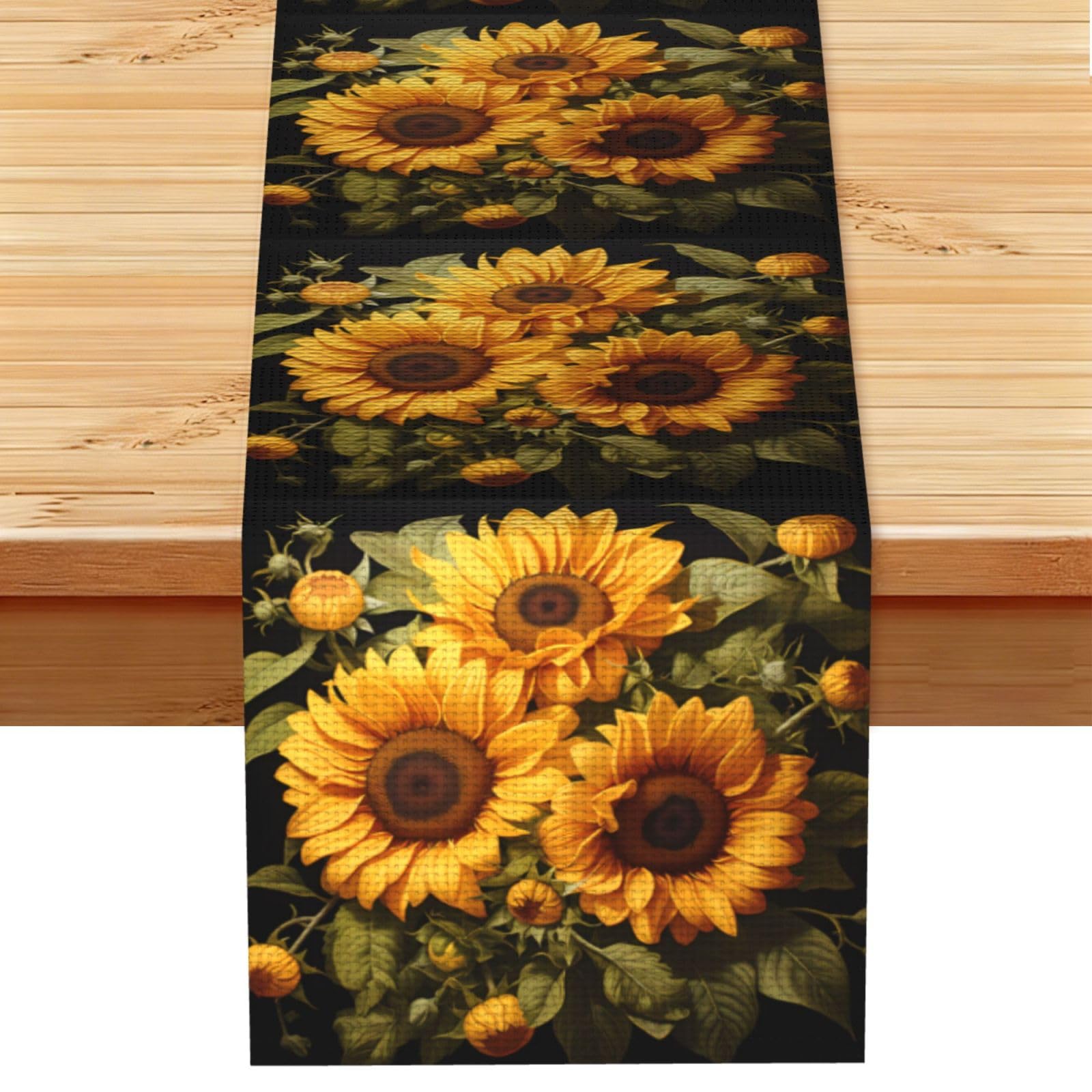 with the yellow sunflower Table Runner 13x72 Inch Dining Decor