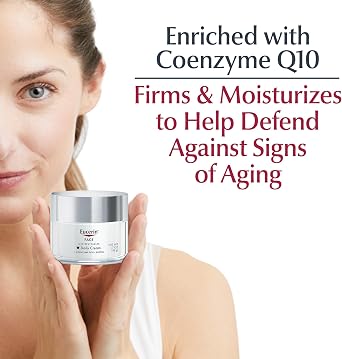 Eucerin Q10 Anti-Wrinkle Face Cream, Odorless Face Cream for Sensitive Skin, 1.7 Oz Jar