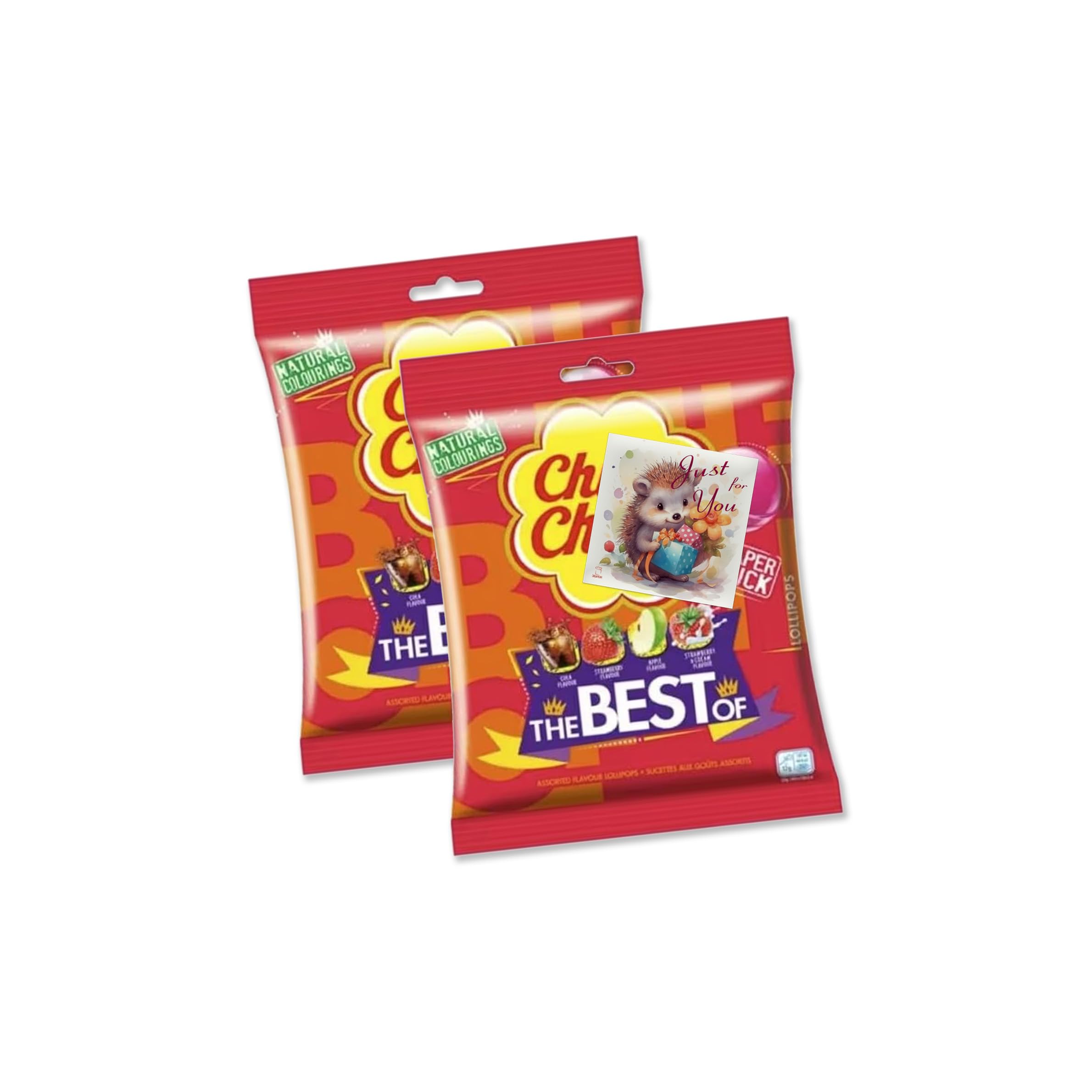 Chupa Chups The Best of Lollipops - 20 Pack (2x10), Iconic Flavours: Strawberry, Apple, Cola, and Strawberry-Cream Lollies | Ideal for Sharing