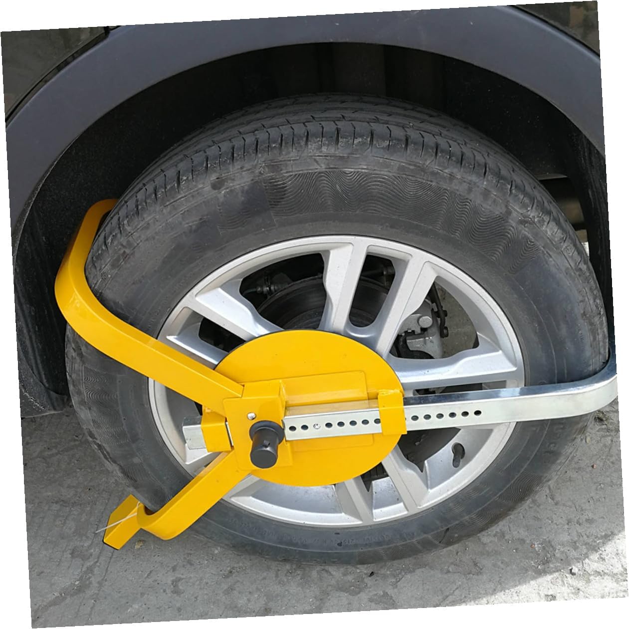 Three-Prong Wheel Lock Car Parking Anti-Theft Wheel Clamp with Cover for Cars SUVs Trucks Yellow Safety Security Lock