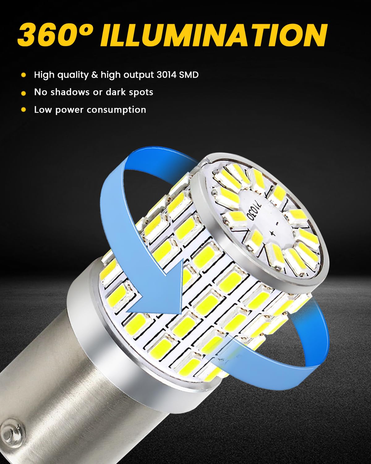 Snapklik.com : 2000 Lumens 7506 1156 LED Reverse Light Bulbs, Super ...