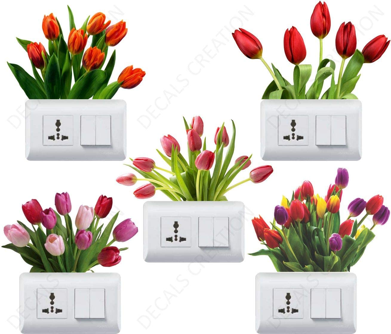 Decals Creation Vinyl Flowers Switch Board Fridge Wall Sticker, 23.62 x 29.92 x 0.39 Inches, Multicolour, Botanical (B075QGD72J) Amazon Price History, Amazon Price Tracker