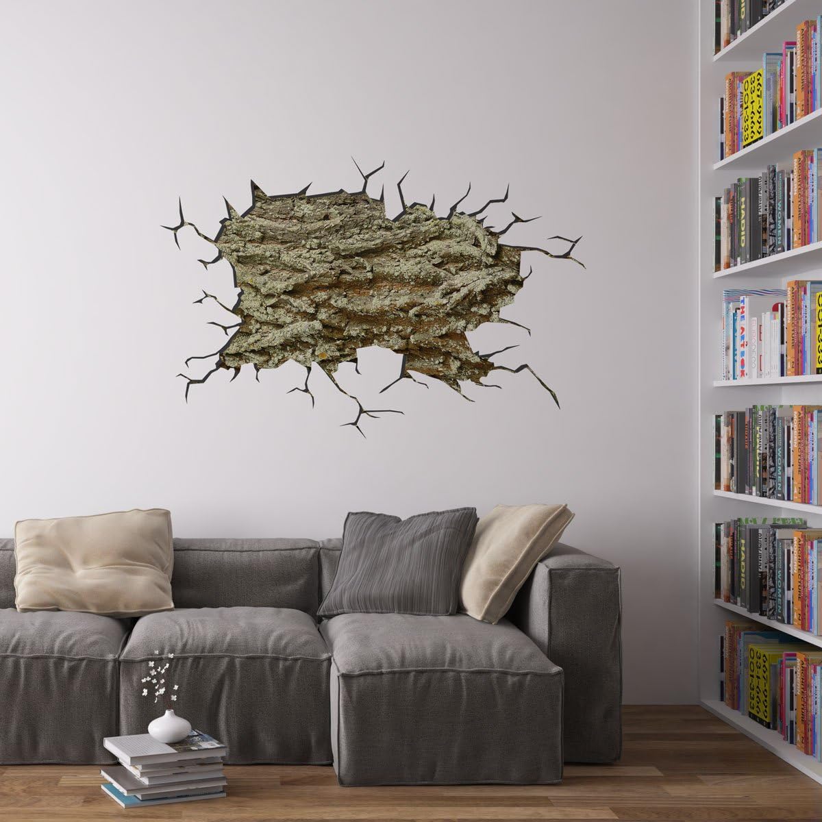 Cracked Wall Tree Bark Vinyl Wall Art Tools & Home
