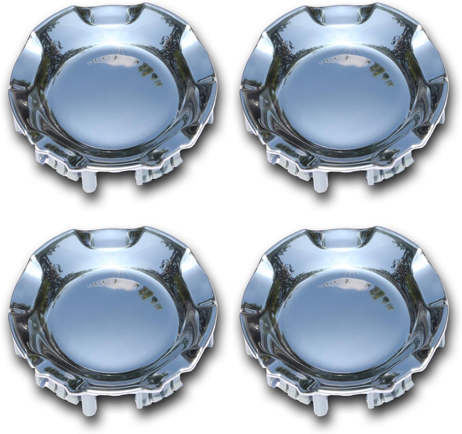 FUSCH 4PCS Polished Aluminum Wheel Center Caps Compatible with Chevy Silverado Avalanche Suburban Tahoe 2007-2014, 7-1/8" Hubcap, 6 Lug Wheel Cap Cover for 20" 5-Spoke Rims Replace# 9596007 9595152