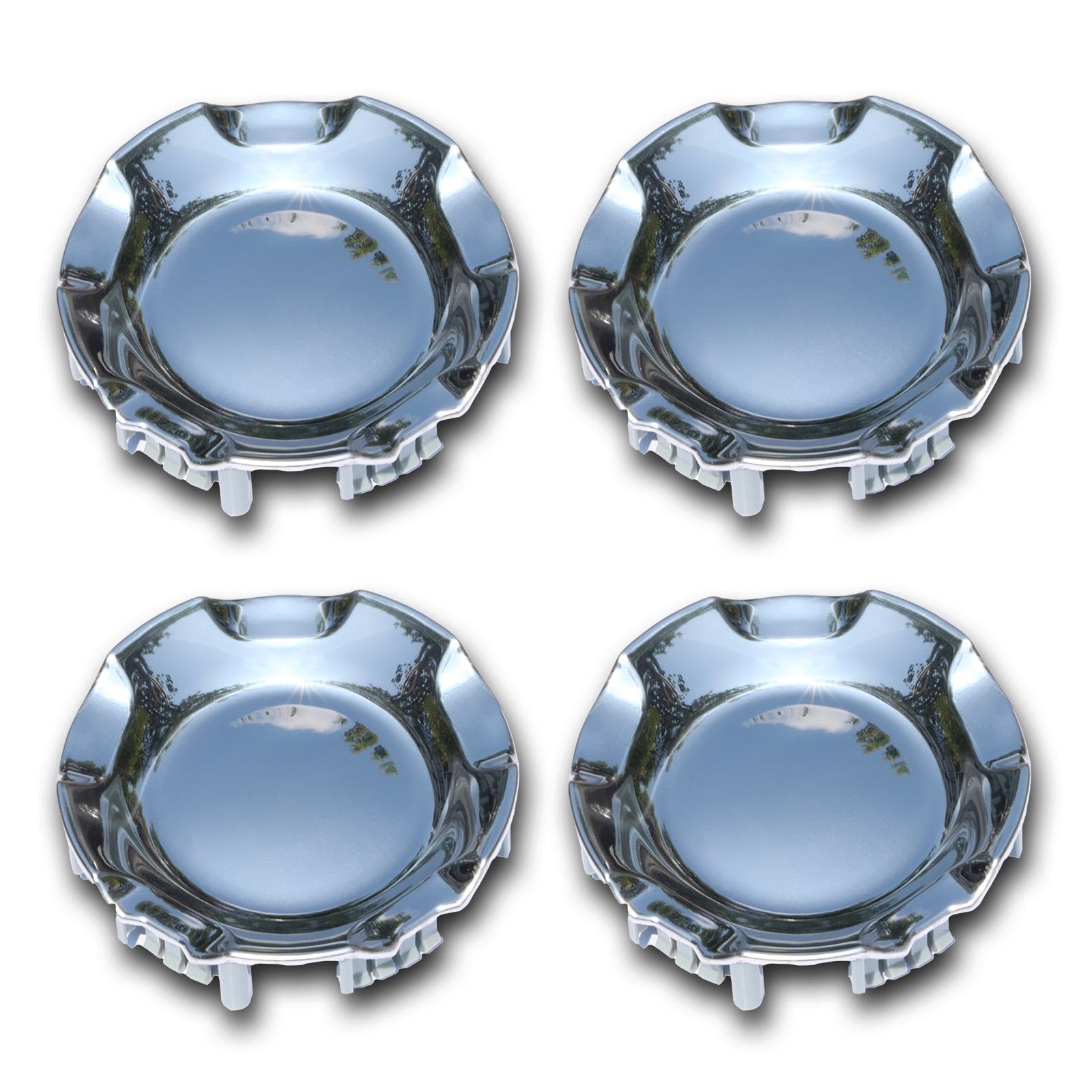 FUSCH 4PCS Polished Aluminum Wheel Center Caps