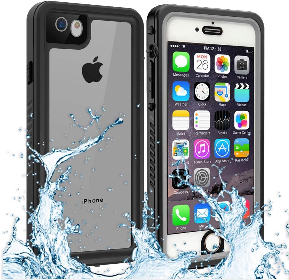 Owkey iPhone 6/6S Waterproof Case, Underwater Snowproof Dirtproof Shockproof IP68 Certified with Touch ID Full Sealed Cover Waterproof Case for iPhone 6/6S - 4.7in (Clear)