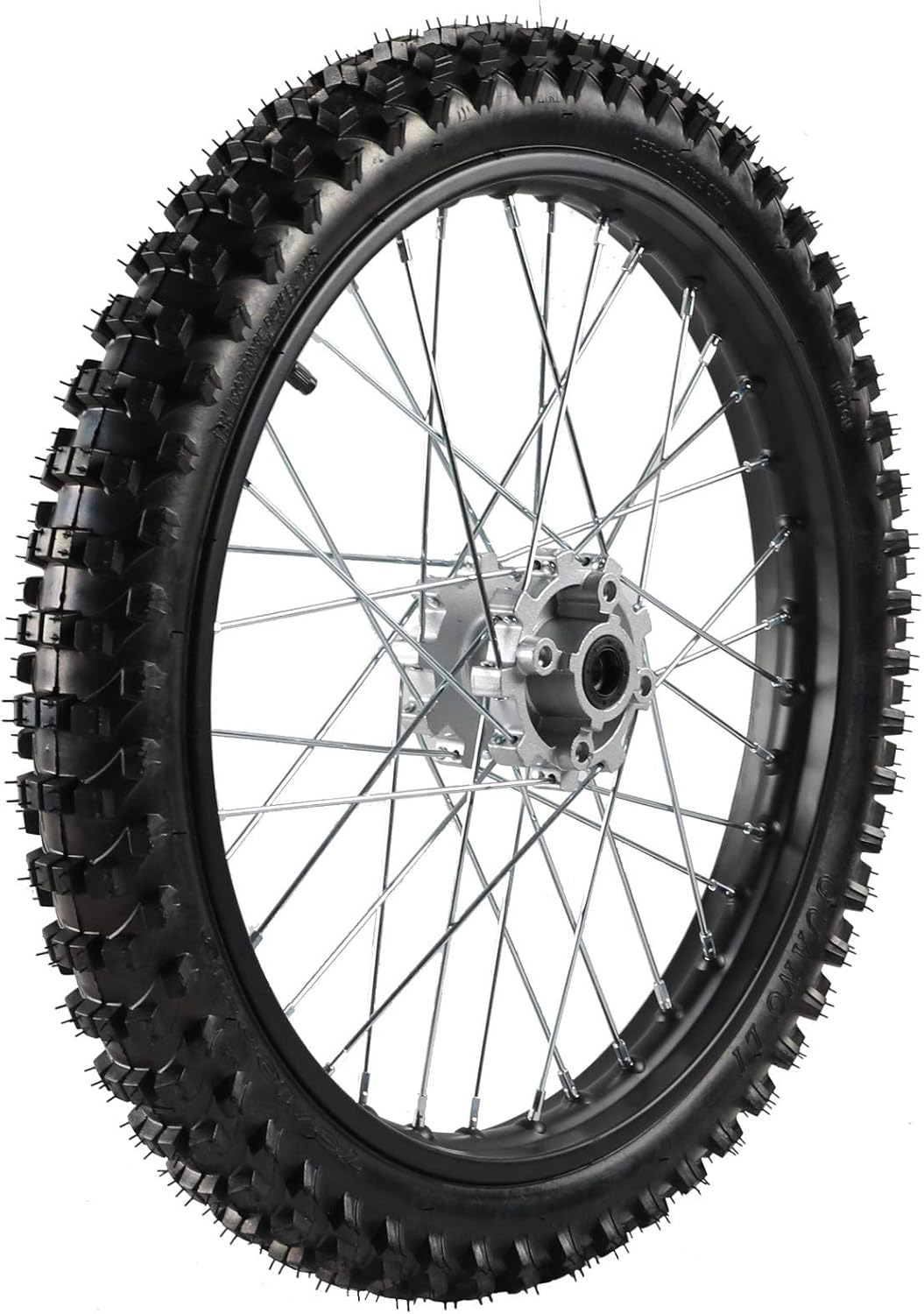 TDPRO 70/100-19 19" Front Wheel Tire and 1.6 x 19 Rim Inner Tube with 15mm Bearing Assembly for Pit Pro Trail Dirt Bike