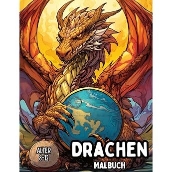 Drachen Malbuch f r Kinder von 8-12 Jahren Epische Drachen-Illustrationen f r kreative Kinder   Entfache die Fantasie Entspanne Dich Entfessle Deinen Inneren K nstler und  be Achtsamkeit!