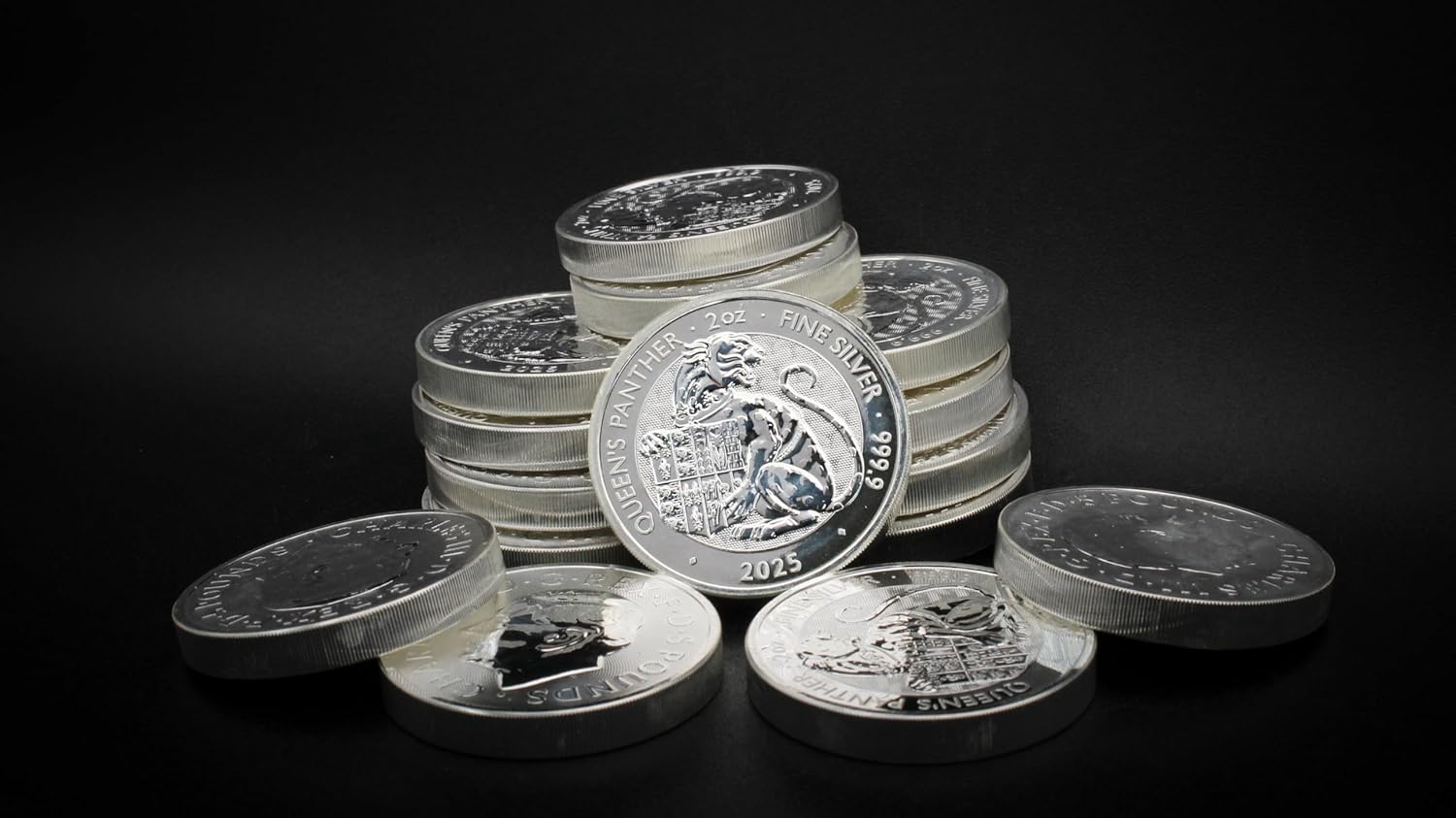 2025 2 oz British Silver Royal Tudor Beasts - Queen's Panther Coin Brilliant Uncirculated (with Mild to Moderate Milk Spots) with a Certificate of Authenticity £5 Seller BU