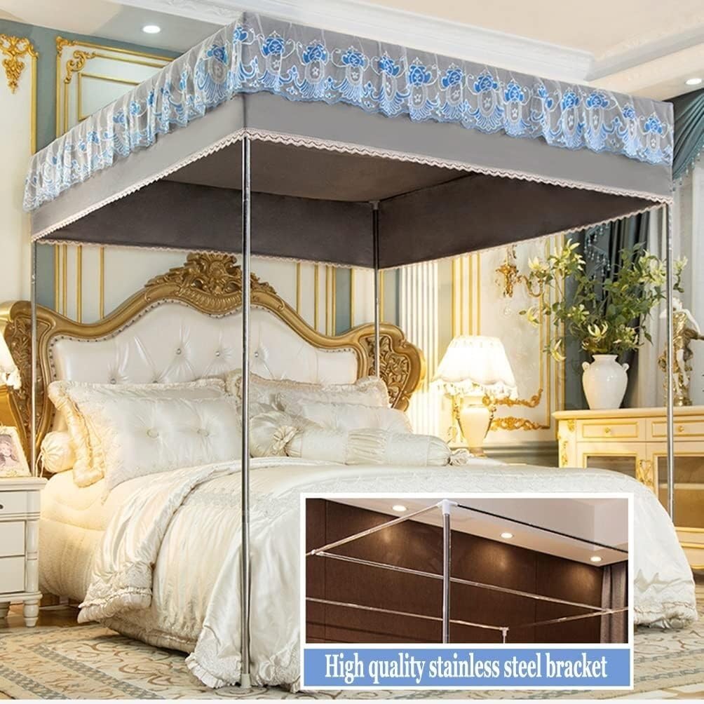 Couvre-lit moustiquaire, Rideau de lit superposé Style Cour européenne avec Support (Couleur : I, Taille : 200 x 220 cm / 79 x 86 po) (Couleur : G, Taille : 120 x 200 cm / 47 x 79