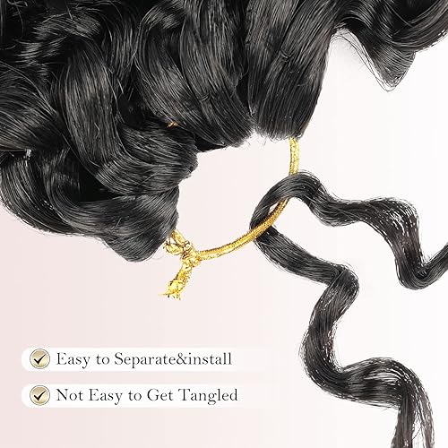 Miniatura 10 de 8 paquetes de extensiones de cabello rizado de ganchillo de 18 pulgadas para mujeres negras, cabello ondulado de ganchillo para mujeres negras,