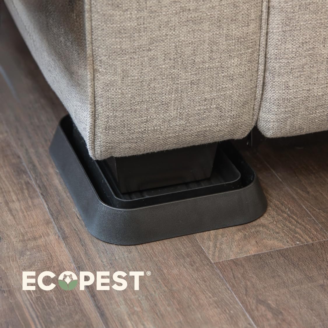 ECOPEST Trappole per Cimici dei Letti – Confezione da 8 | Bed Bug Blocker (XL) Trappole Intercettatori (Nera) | Monitor, Rilevatore e Trappola della Gamba del Letto (Extra Grande)