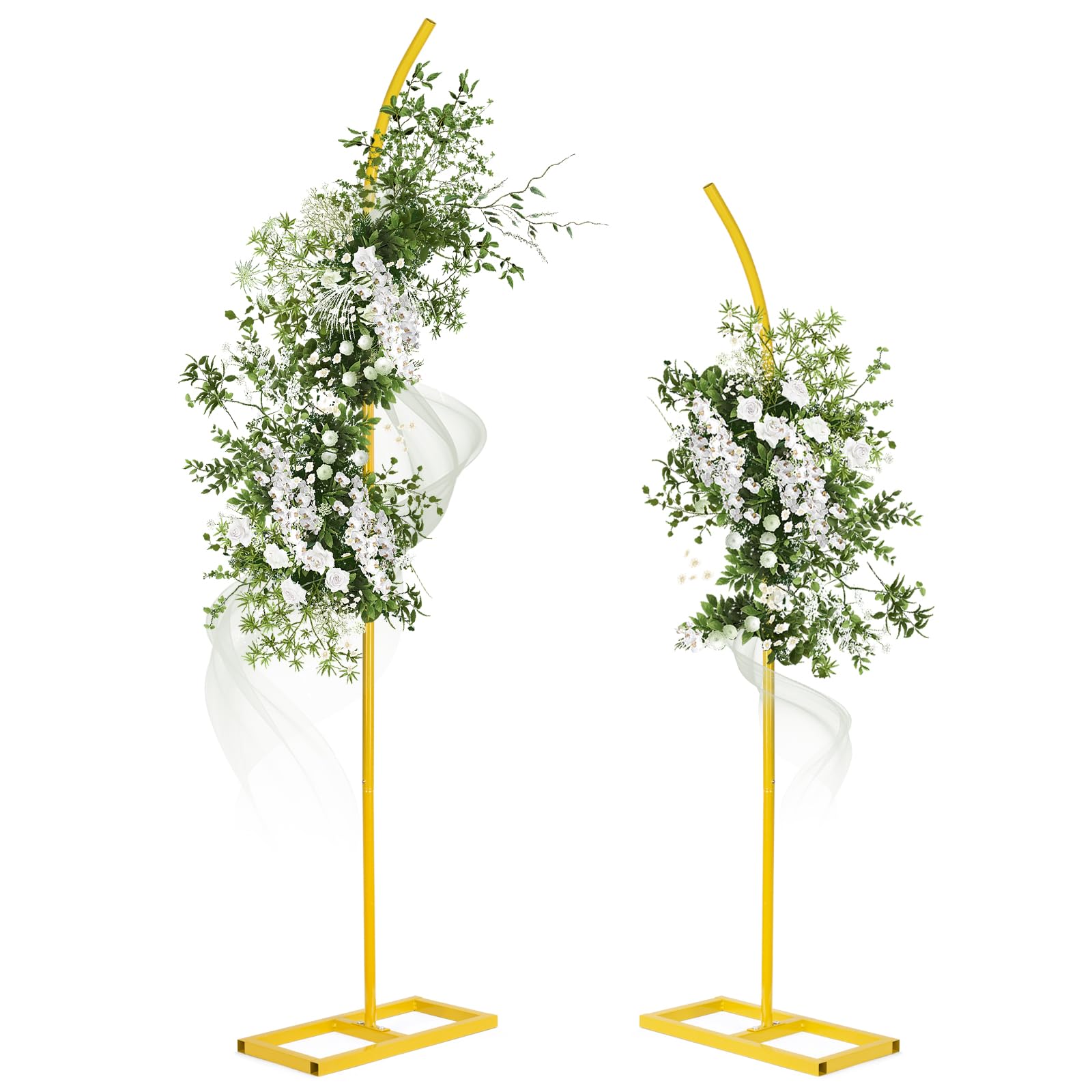 Gold Traubogen, Hochzeitsbogen Gestell, Metall Hochzeitsbogen Hintergrund Ständer, 2.04m & 2.4m Wedding Arch für Hochzeit Zeremonie, Geburtstag, Babyparty Dekoration