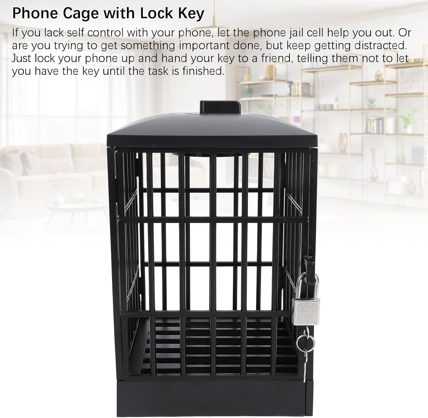 AUNMAS Cell Phone Jail Lock Box, Timer Key Lockable, Storage Gadget for Desk Classroom Home image 4