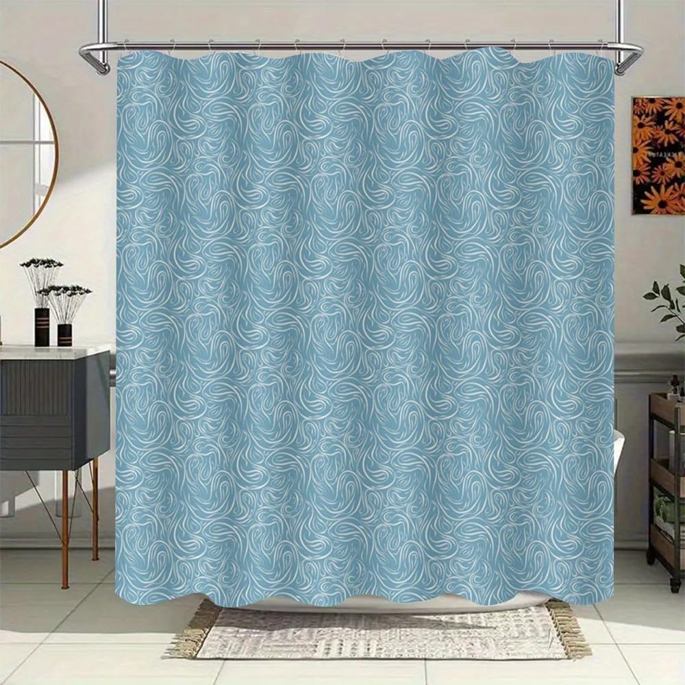 Rideau de douche cachemire blanc abstrait en tissu 175x200 cm