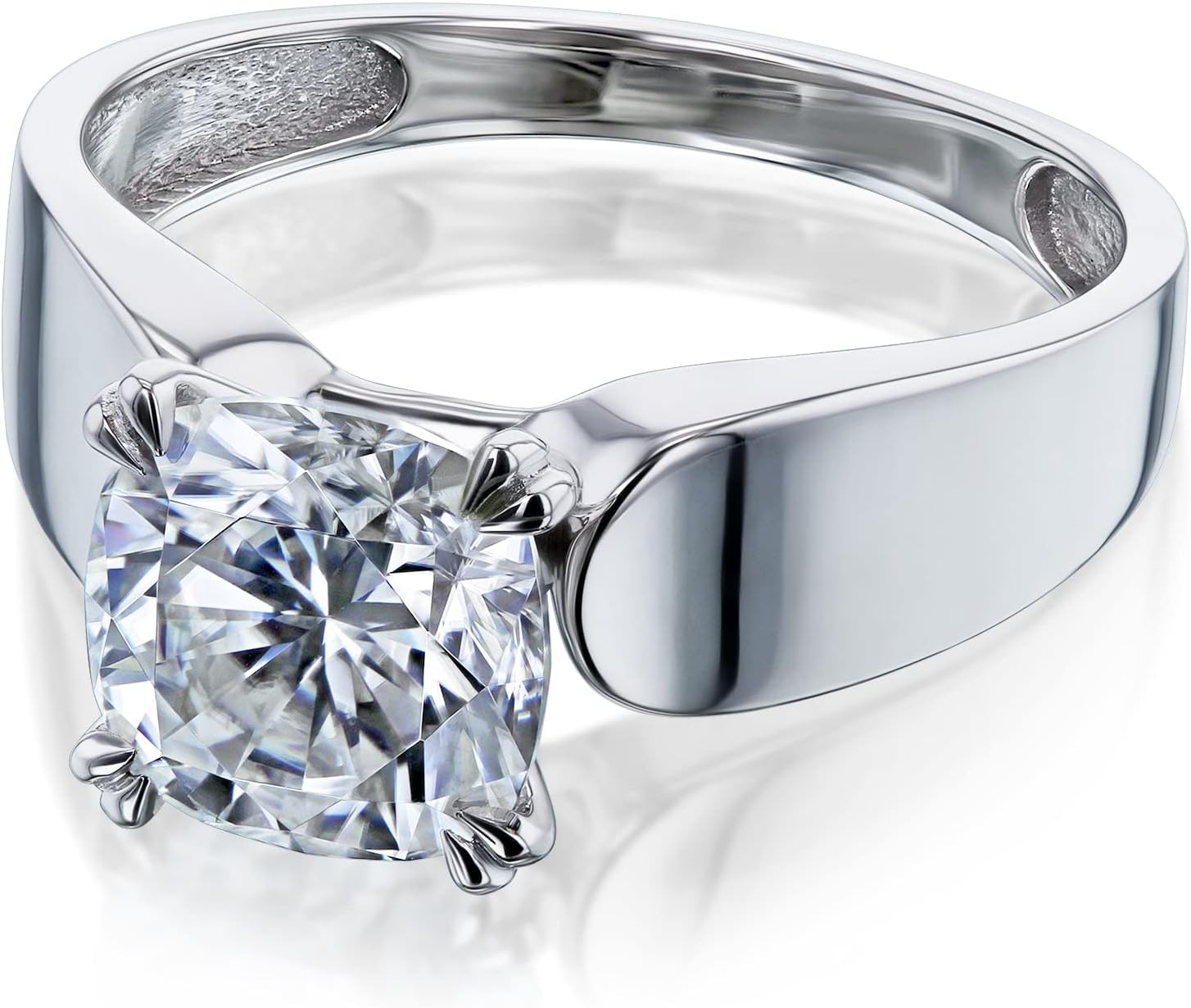Kobelli Cushion-cut Moissanite Solitaire Engagement Ring 2 CTW 14k White Gold