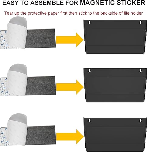 Miniatura 5 de Archivador magnético, 3 bolsillos, negro, metal