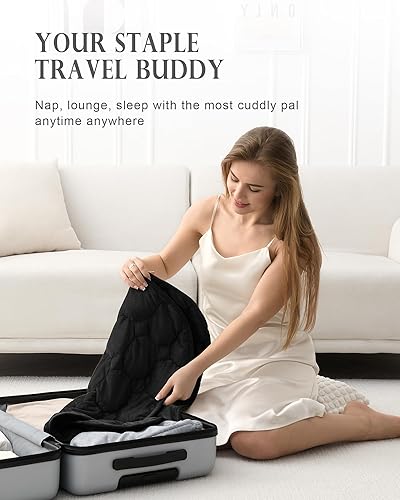 Miniatura 5 de Manta con peso de 7 libras para adultos, manta de regazo pesada Cottonblue para adultos, 29 x 24 pulgadas, mantas pequeñas con peso para viajes,