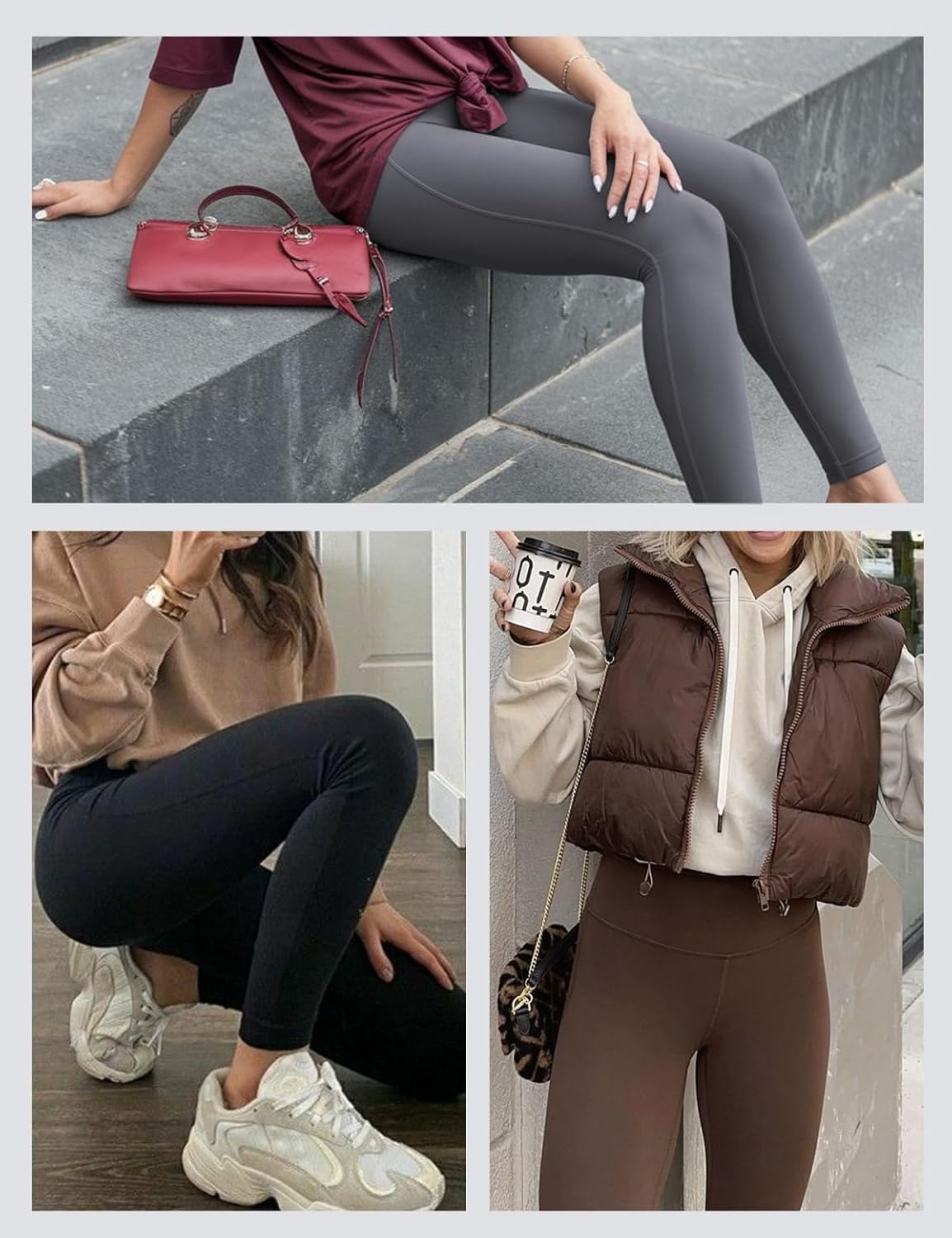 XXS-XL Women's Tummy Control Opaque Yoga Leggings - High Waisted Gym Workout Pants for Women - Image 5