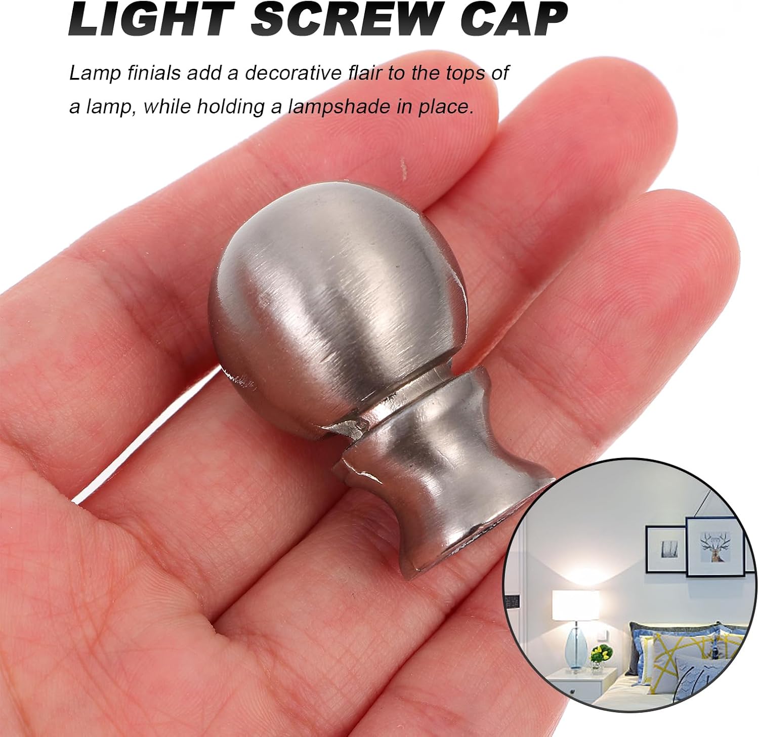 OSALADI Cow Horn Lamp Finial Knob Decorative Accent for Table and Floor Lamps Easy Installation Lamp Shade Holder Accessory 0.86X0.86X1.37 Inch