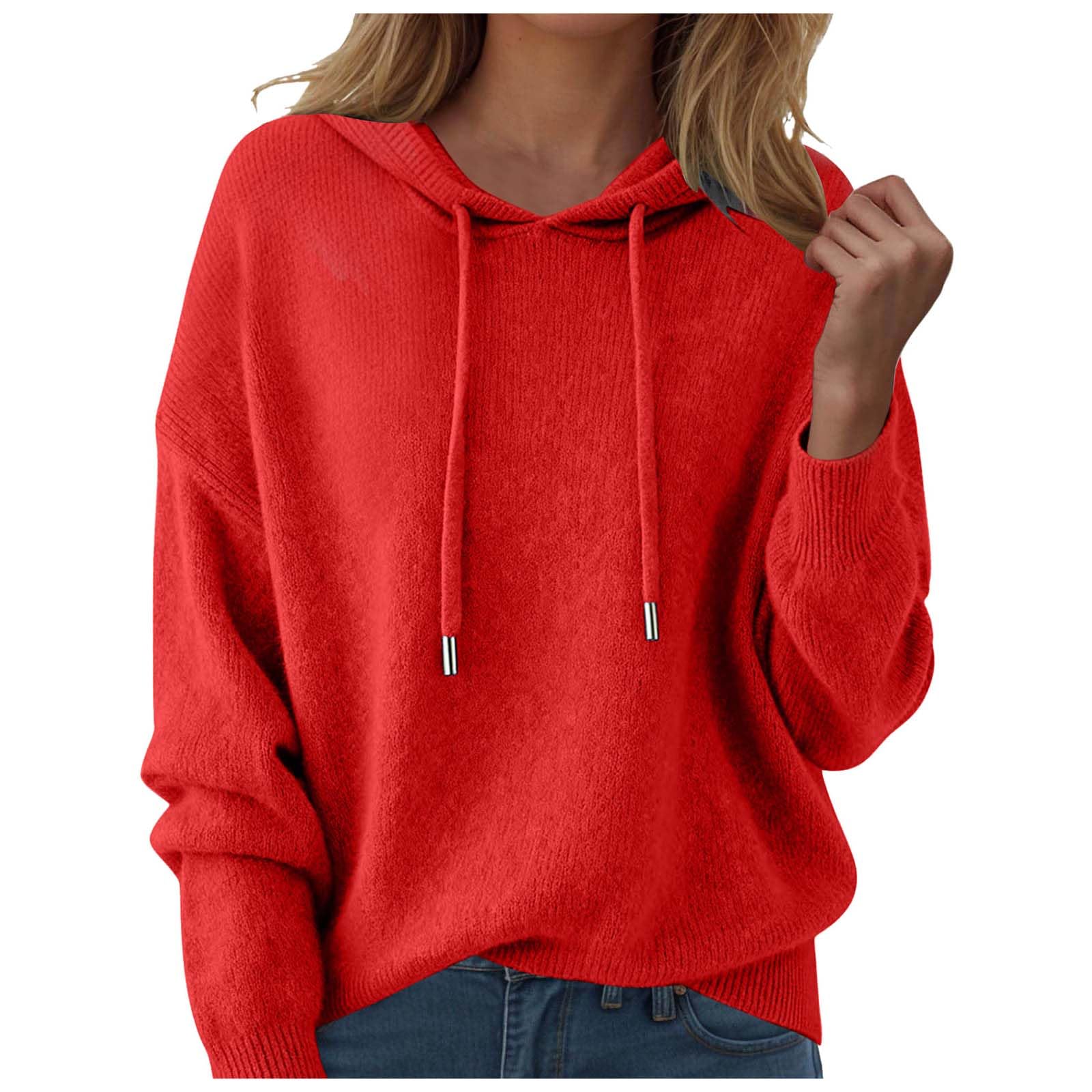 Cashmere Sweaters for Women Crewneck Hooded Sweater Lightweight Pullover Merino Wool Fall Winter Tops