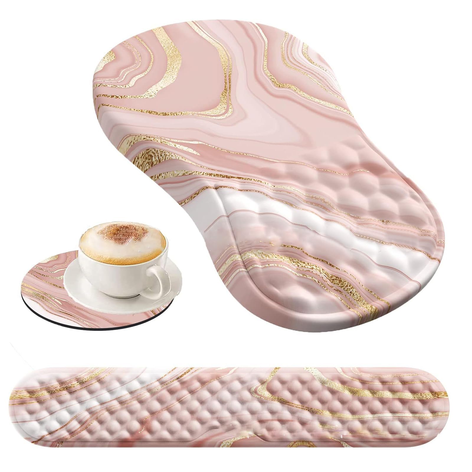 3 cuscinetti ergonomici per poggiapolsi in memory foam adatti per studenti programmatori di ufficio