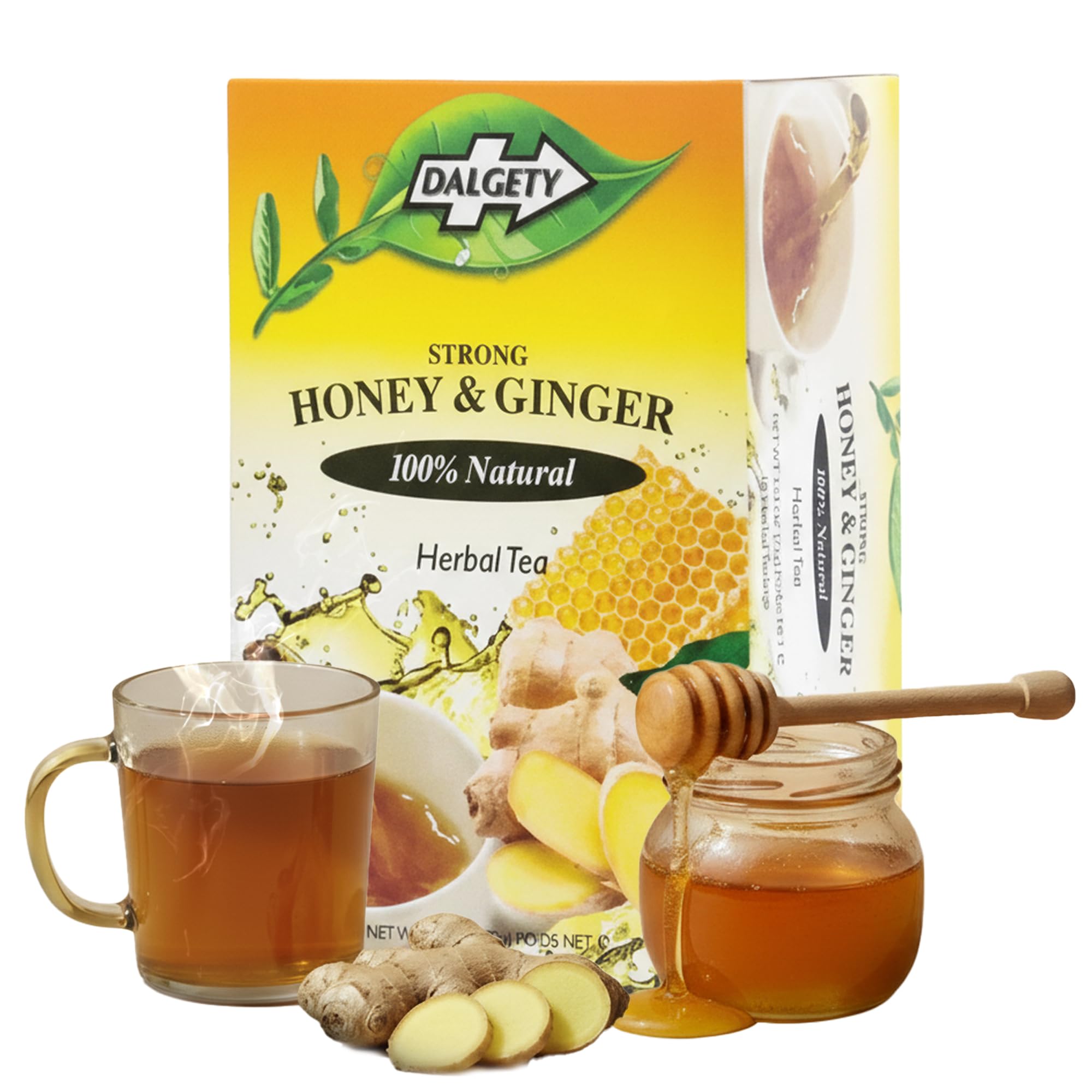 Dalgety Strong Honey and Ginger Herbal Infusion 72g Cartons 100% Natural, Caffeine Free Tea; Delicious and Packed with Unique Health Benefits (3 Pack - Total 54 Teabags)