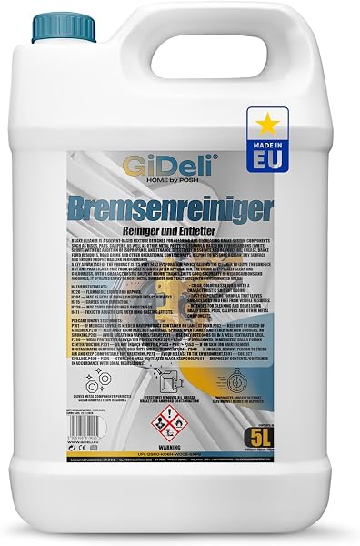 GiDeli Bremsenreiniger 5L - für Auto, Motorrad & Fahrrad - entfernt Öl, Fett, Bremsstaub, Klebereste - Werkstatt-Entfetter, schnell trocknend, rückstandsfrei - 1