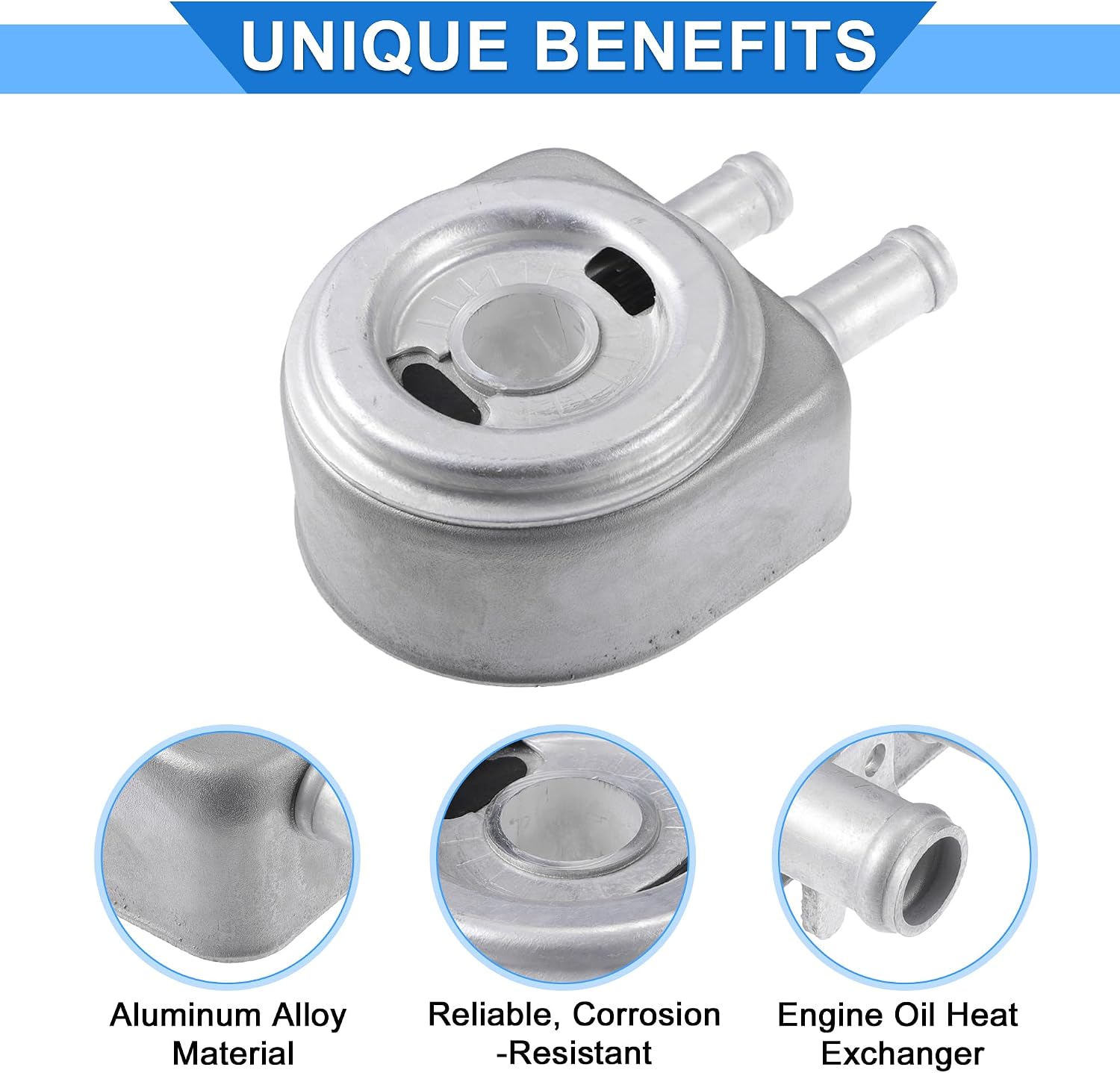 Engine Oil Cooler Kit Compatible for Hyundai Tucson Sonata, Durable Aluminum Alloy Silver Tone Transmission Oil Cooler with O-rings Seal
