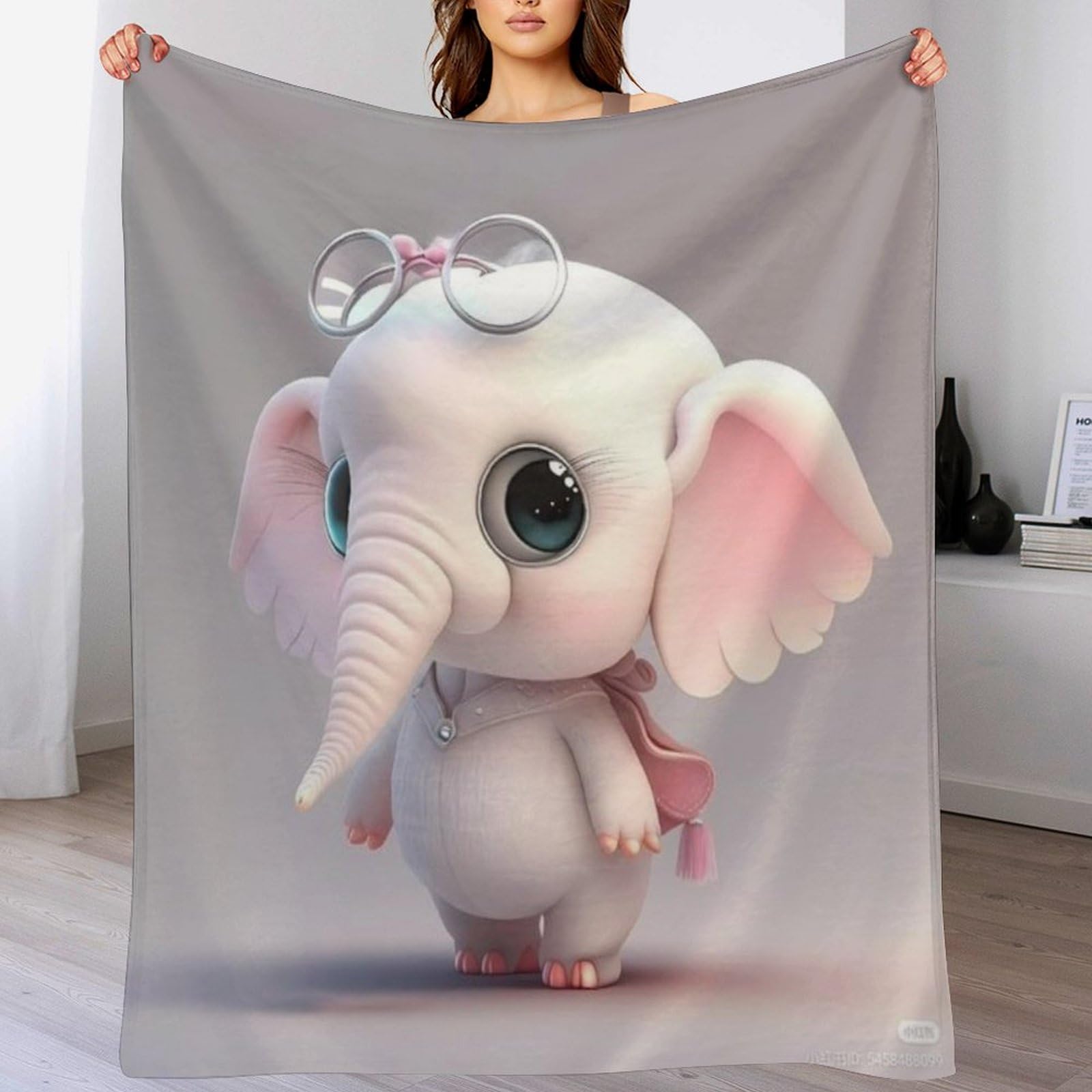 Couverture douce imprimé éléphant, le cadeau réconfortant pour la famille