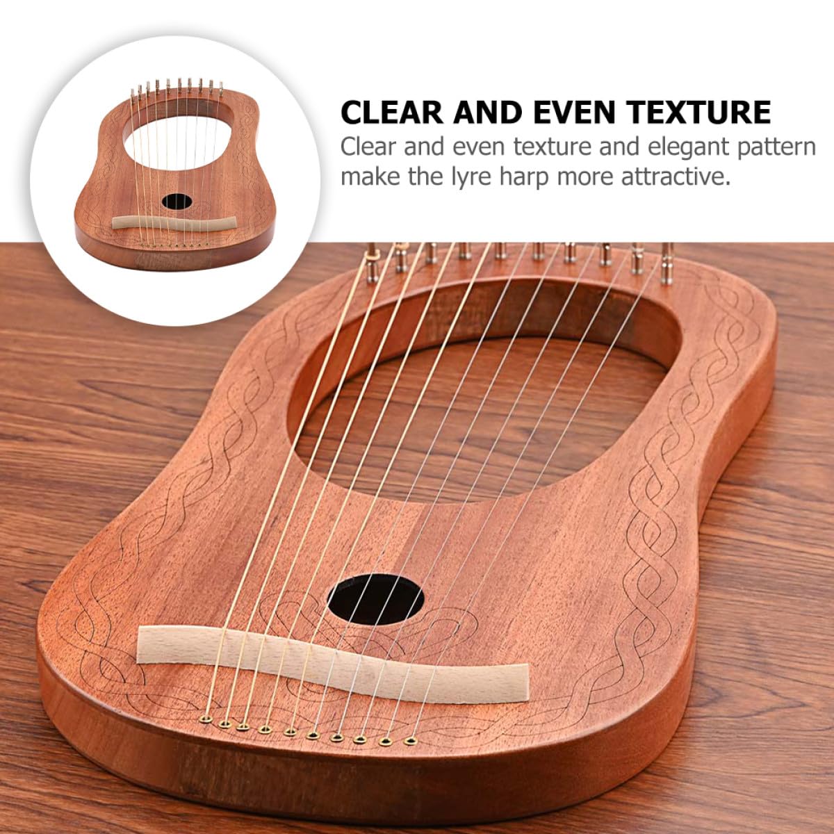 Kisangel Arpa Lira Corda Resistente Kit Di Strumenti Musicali in Legno Portatile Strumento Musicale Orchestrale Corde Per Principianti e Amanti