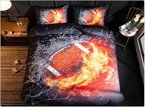 Miniatura 8 de Juego de ropa de cama deportiva 3D de baloncesto para adolescentes y niños, juegos de funda de edredón con fundas de almohada, tamaño individual XL,