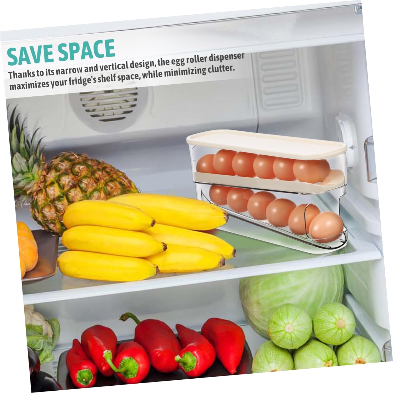 VALICLUD Dispenser Organizer Rolling Mechanism Holder for Refrigerator Storage Easy to Clean Container for Efficient Kitchen Organization